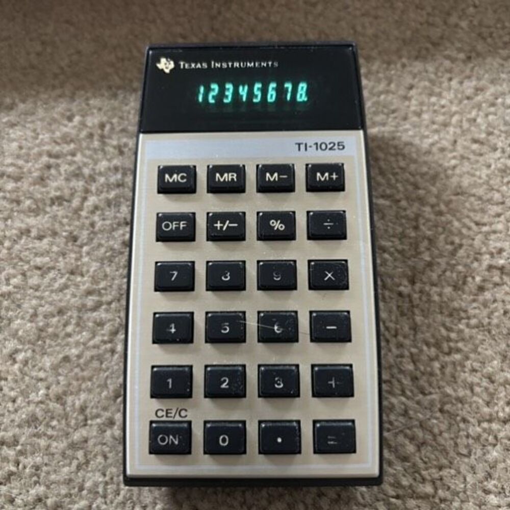 Texas Instruments TI-1025 Memory Calculator In Box *Works*